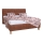 Lit tapissé VIOLET 180x200 cm avec coffre de rangement, sans matelas, coloris cognac