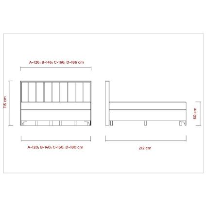 Lit double rembourré avec matelas et surmatelas, avec espace de rangement ALICIA 140x200 cm beige