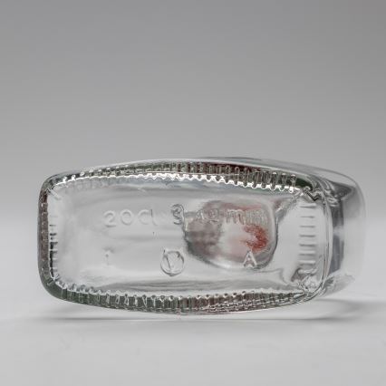 LOT 1 bouteille en verre et 2 verres à shots transparents avec un motif de prune
