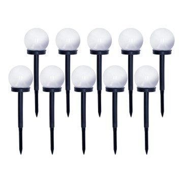 LOT 10x Lampe solaire LED/0,12W/1,2V 6500K IP44 noir/blanc