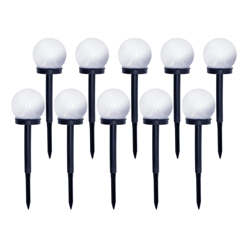 LOT 10x Lampe solaire LED/0,12W/1,2V 6500K IP44 noir/blanc