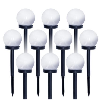 LOT 10x Lampe solaire LED/0,12W/1,2V 6500K IP44 noir/blanc