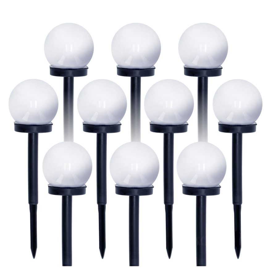 LOT 10x Lampe solaire LED/0,12W/1,2V 6500K IP44 noir/blanc