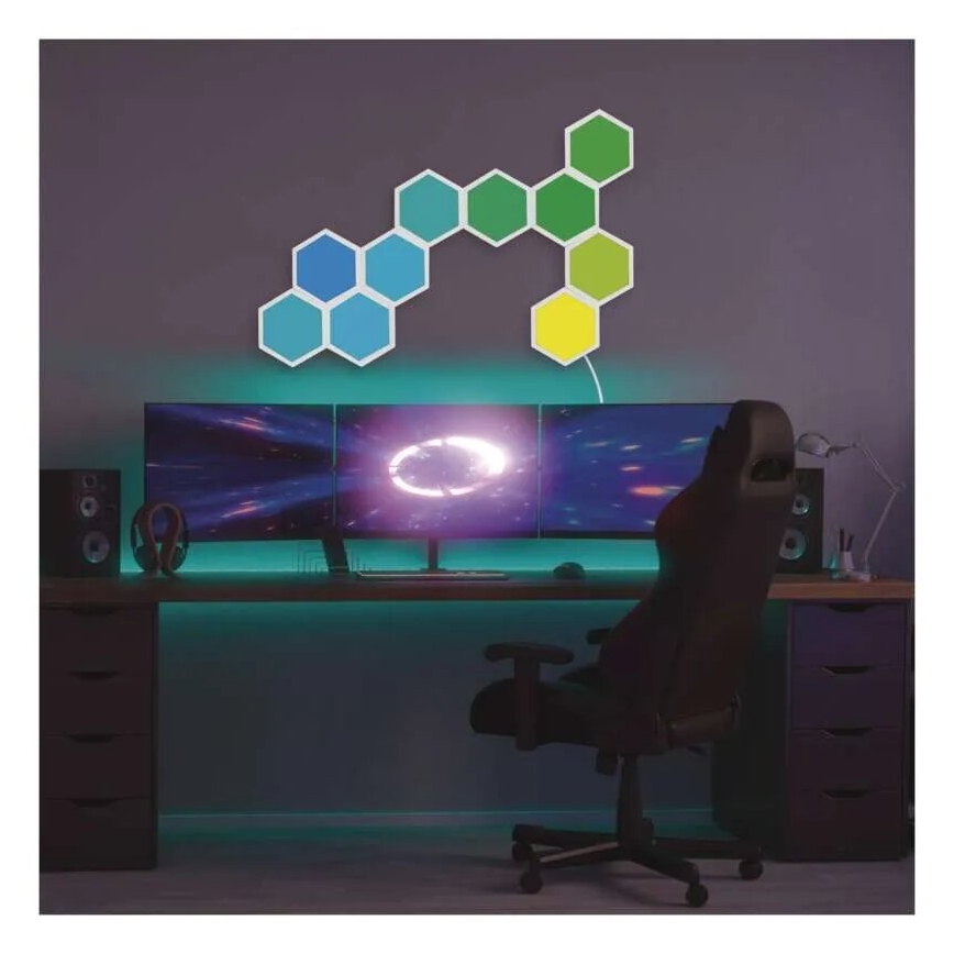 LOT 10x Panneau à intensité variable RGBIC LED/1,9W/230V Wi-Fi Tuya