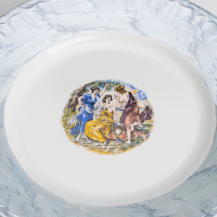 Lot 18x assiette en porcelaine marbrée bleue