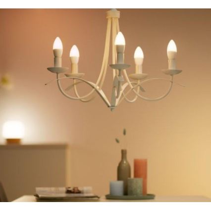 LOT 2x Ampoule à intensité variable LED C37 E14/4,9W/230V 2700-6500K CRI 90 Wi-Fi - WiZ