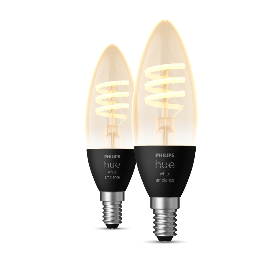 LOT 2x Ampoule à intensité variable LED Philips Hue WHITE AMBIANCE E14/4,6W/230V