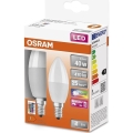 LOT 2x Ampoule à intensité variable LED RGBW B38 E14/4,9W/230V 2700K + Télécommande - Osram