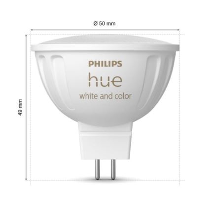 LOT 2x Ampoule à intensité variable LED RGBW Philips Hue White And Color Ambiance GU5,3/MR16/6,3W/12V 2000-6500K