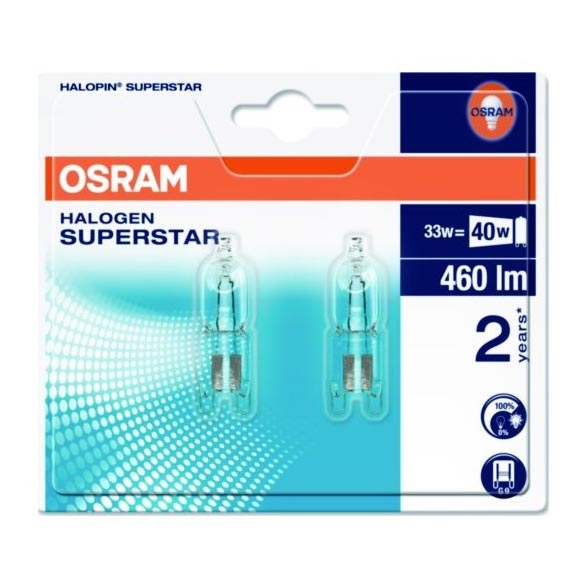 LOT 2x Ampoule halogène SUPERSTAR G9/33W/230V 2700K - Osram