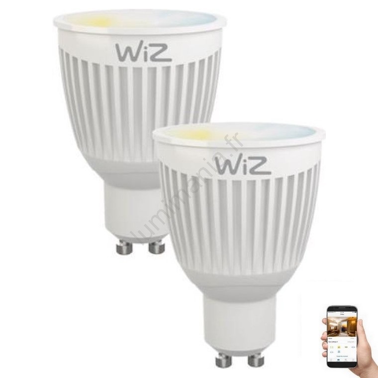 LOT 2x Ampoule LED à intensité variable GU10/6,5W/230V 27006500K WiFi