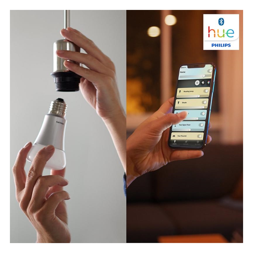 LOT 2x Ampoule LED à intensité variable Philips Hue WHITE AMBIANCE E27/8,5W/230V 2200-6500K