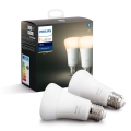 LOT 2x Ampoule LED à intensité variable Philips Hue WHITE E27/9W/230V 2700K