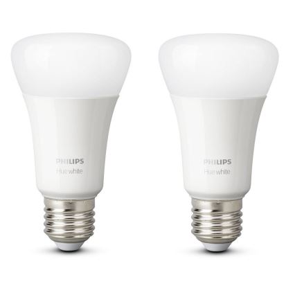 LOT 2x Ampoule LED à intensité variable Philips Hue WHITE E27/9W/230V 2700K