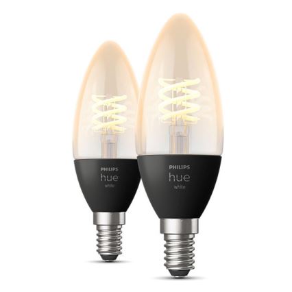 LOT 2x Ampoule LED à intensité variable Philips Hue WHITE FILAMENT E14/4,5W/230V 2100K