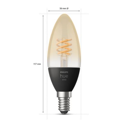 LOT 2x Ampoule LED à intensité variable Philips Hue WHITE FILAMENT E14/4,5W/230V 2100K