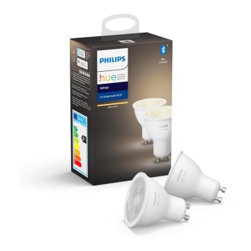 LOT 2x Ampoule LED à intensité variable Philips Hue WHITE GU10/5,2W/230V 2700K