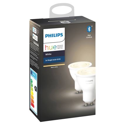 LOT 2x Ampoule LED à intensité variable Philips Hue WHITE GU10/5,2W/230V 2700K