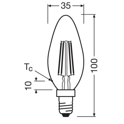 LOT 2x Ampoule LED FILAMENT B35 E14/4W/230V 4000K - Osram