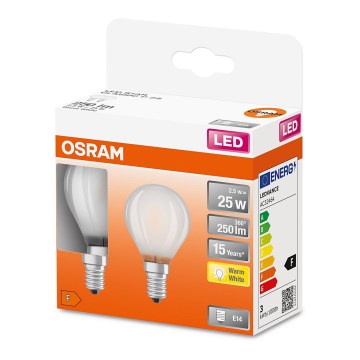 LOT 2x Ampoule LED P45 E14/2,5W/230V 2700K - Osram