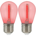 LOT 2x Ampoule LED PARTY E27/0,3W/36V rouge