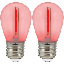 LOT 2x Ampoule LED PARTY E27/0,3W/36V rouge