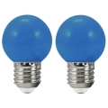 LOT 2x Ampoule LED PARTY E27/0,5W/36V bleue