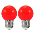 LOT 2x Ampoule LED PARTY E27/0,5W/36V rouge