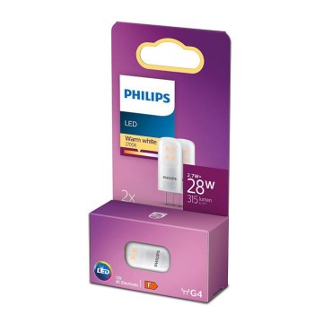 LOT 2x ampoule LED Philips G4/2,7W/12V 2700K