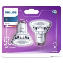 LOT 2x Ampoule LED Philips GU10/4,6W/230V 3000K