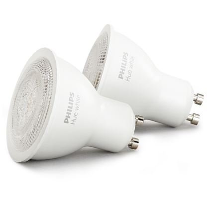 LOT 2x Ampoule LED Philips GU10/5,5W/230V Hue Blanche