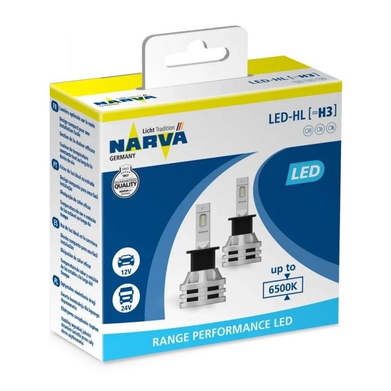 LOT 2x Ampoule LED pour voiture H3 PK22s/19W/12V 6500K - Narva 18058RPNVAX2
