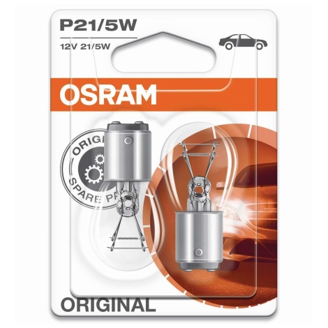 LOT 2x Ampoule pour feux de voiture BAY15d/P21/5W/12V - Osram