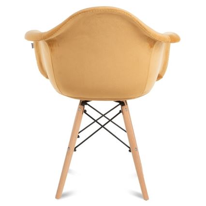 LOT 2x Chaise de salle à manger NEREA 80x60,5 cm jaune/hêtre