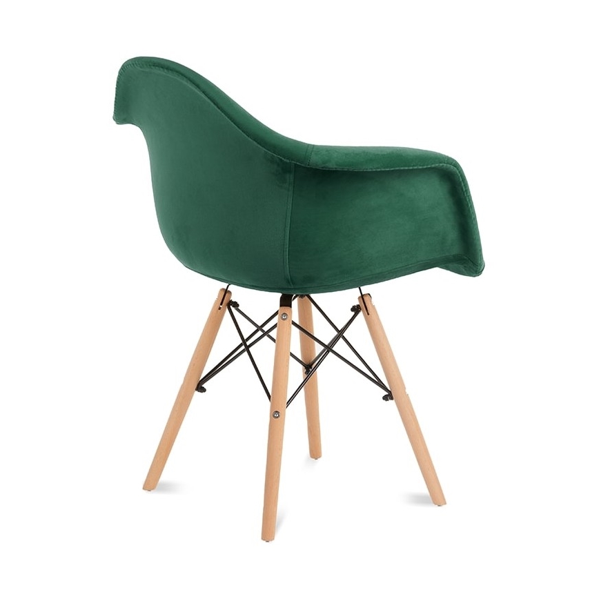 LOT 2x Chaise de salle à manger NEREA 80x60,5 cm vert/hêtre