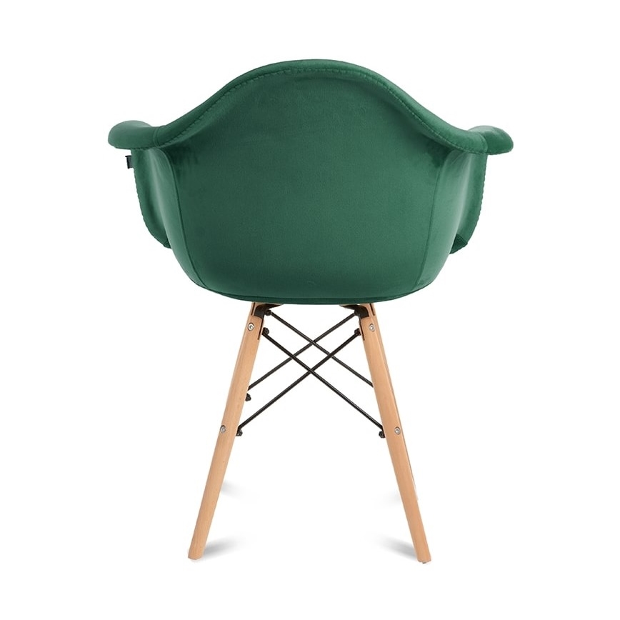 LOT 2x Chaise de salle à manger NEREA 80x60,5 cm vert/hêtre