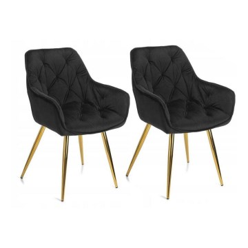LOT 2x Chaises de salle à manger HANA noir