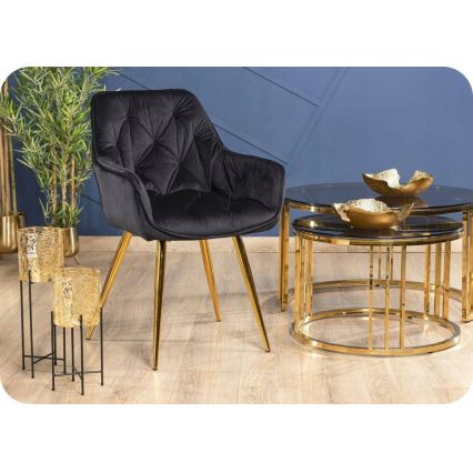 LOT 2x Chaises de salle à manger HANA noir