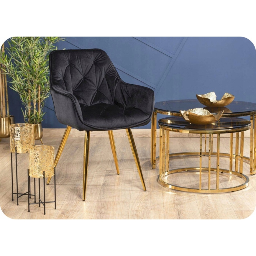 LOT 2x Chaises de salle à manger HANA noir