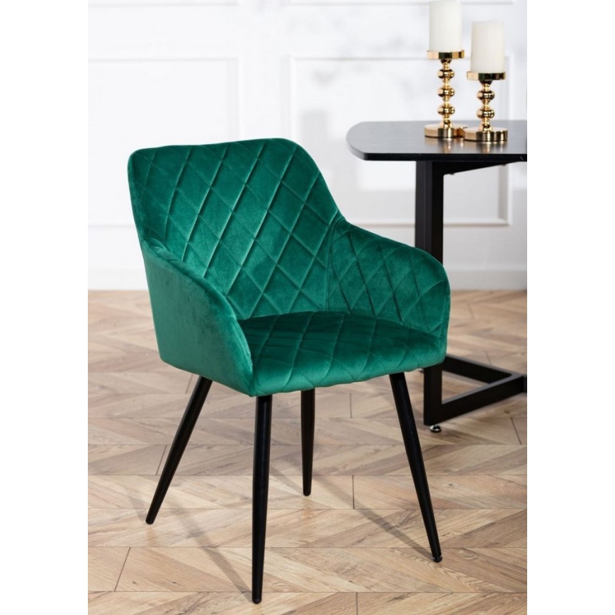 LOT 2x Chaises de salle à manger RICO vertes