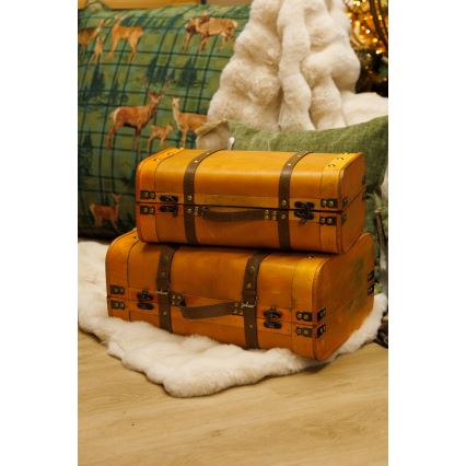 LOT 2x Décoration de Noël 45/40 cm valise