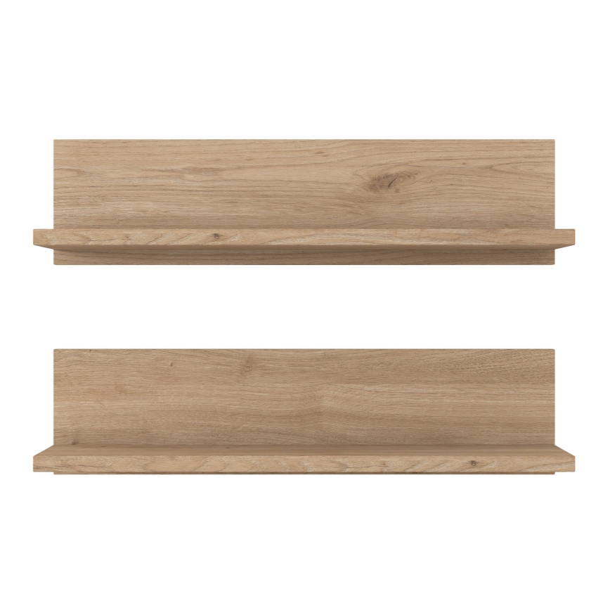 LOT 2x Étagère murale 60x15 cm marron