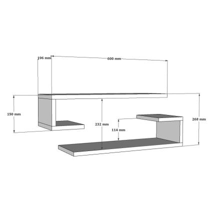 LOT 2x Etagère murale ELDO blanc