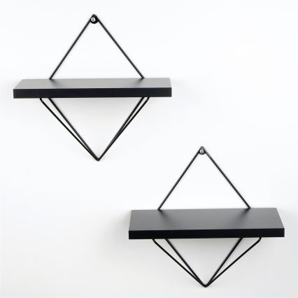 LOT 2x Etagère murale noire