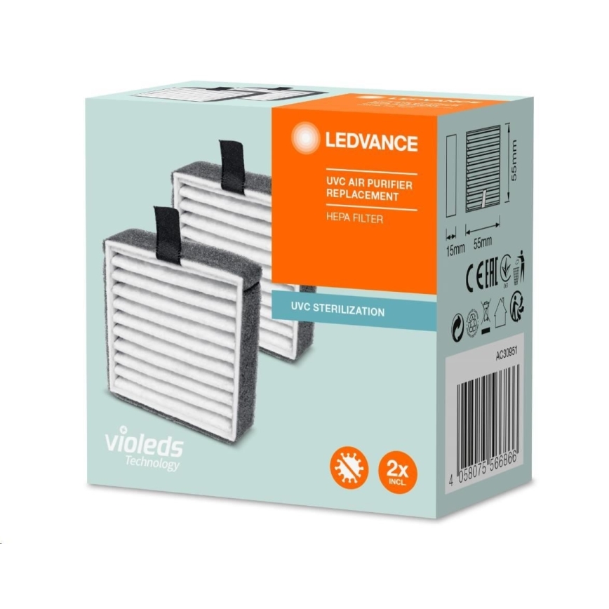 LOT 2x Filtre de rechange HEPA pour purificateur d'air PURIFIER UVC
