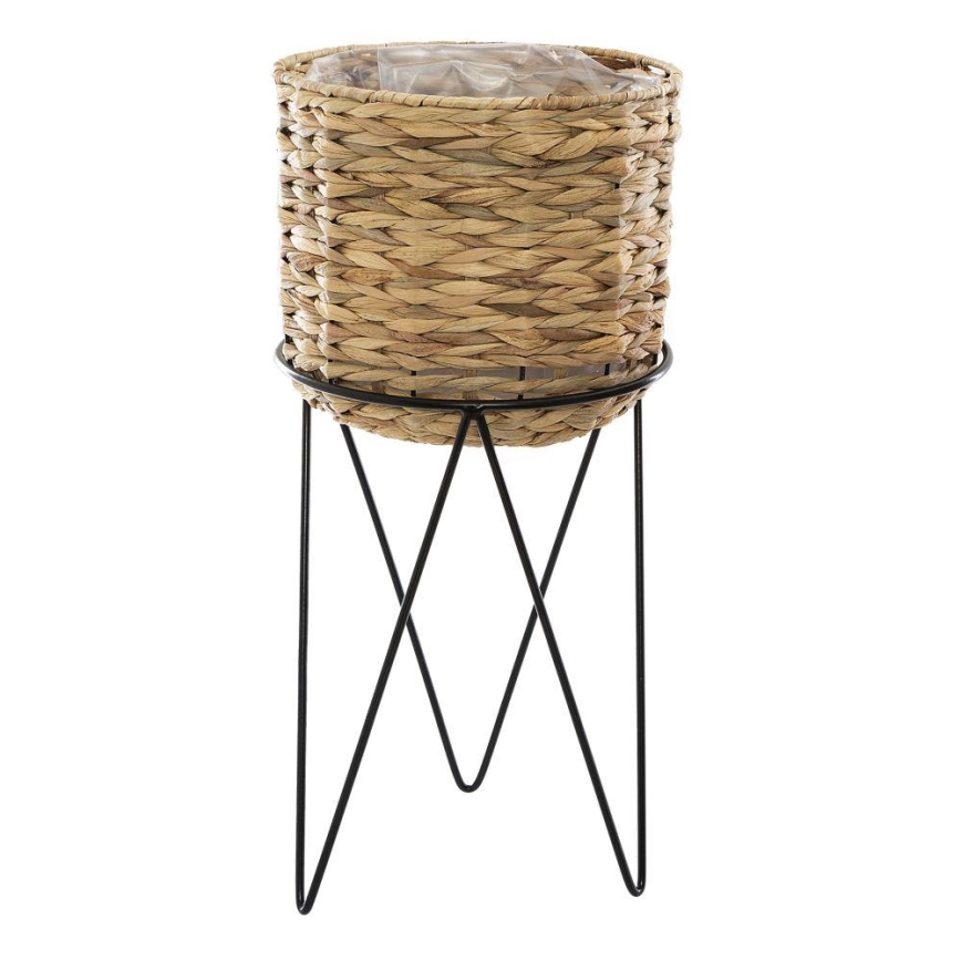 LOT 2x Jardinière 54x25 cm noir/beige