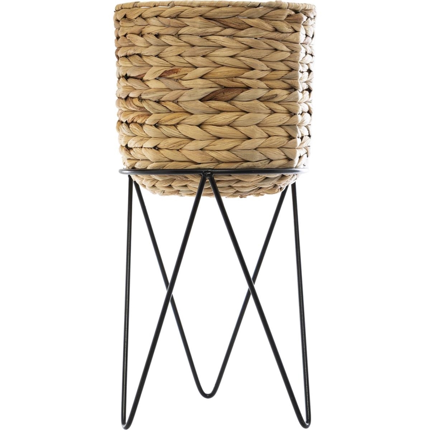 LOT 2x Jardinière 54x25 cm noir/beige