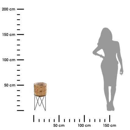 LOT 2x Jardinière 54x25 cm noir/beige