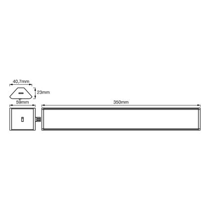 LOT 2x Luminaires intégrés LED à intensité variable avec capteur CORNER 2xLED/4,5W/230V