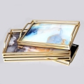 LOT 2x Plateau décoratif 40x30/35x25 cm doré